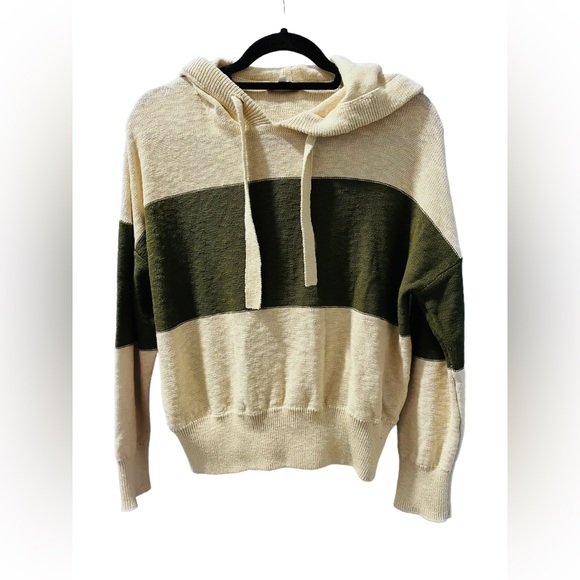 Madewell Sweaters - Madewell Clairview Hoodie Colorblock Sweater 100% Cotton Size Small Pullover
